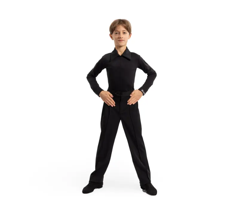 Dionis ballroom body shirt for boys - Black