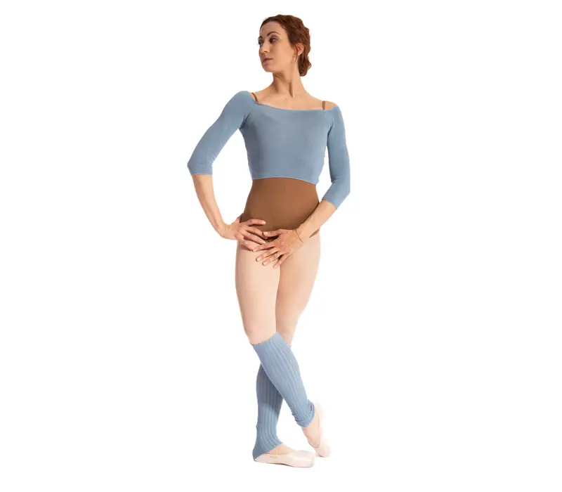 Danae, knitted leg-warmers with 50 cm length - Light blue