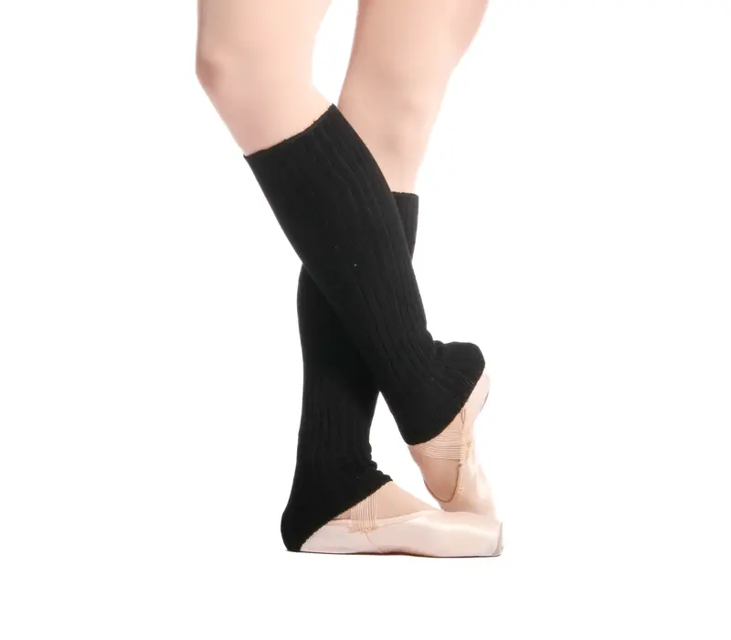 Danae, knitted leg-warmers with 50 cm length - Black