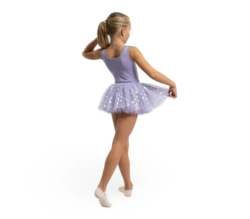 Mirella Glow tank, thick straps leotard with tutu skirt - Lilac Bloch