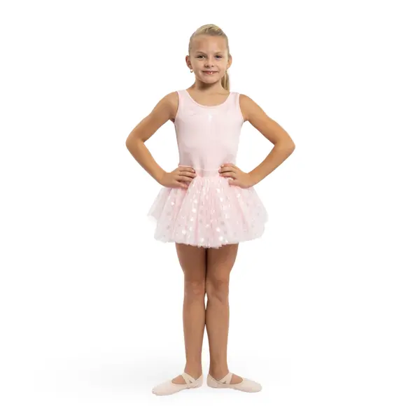 Mirella Glow tank, thick straps leotard with tutu skirt