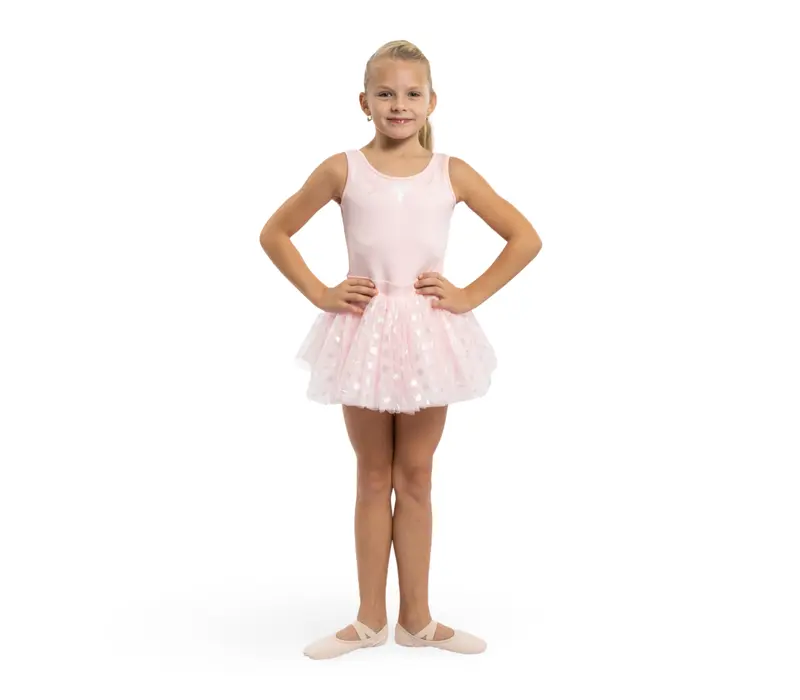 Mirella Glow tank, thick straps leotard with tutu skirt - Pink Bloch