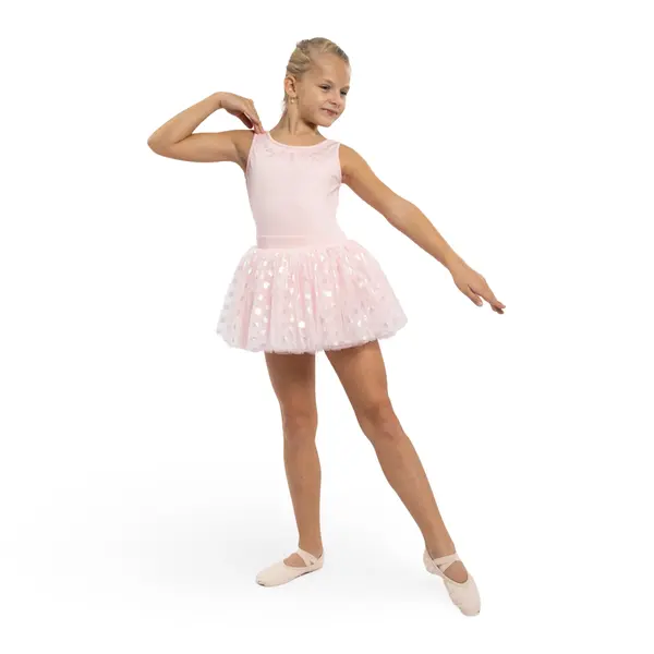 Mirella Glow tank, thick straps leotard with tutu skirt