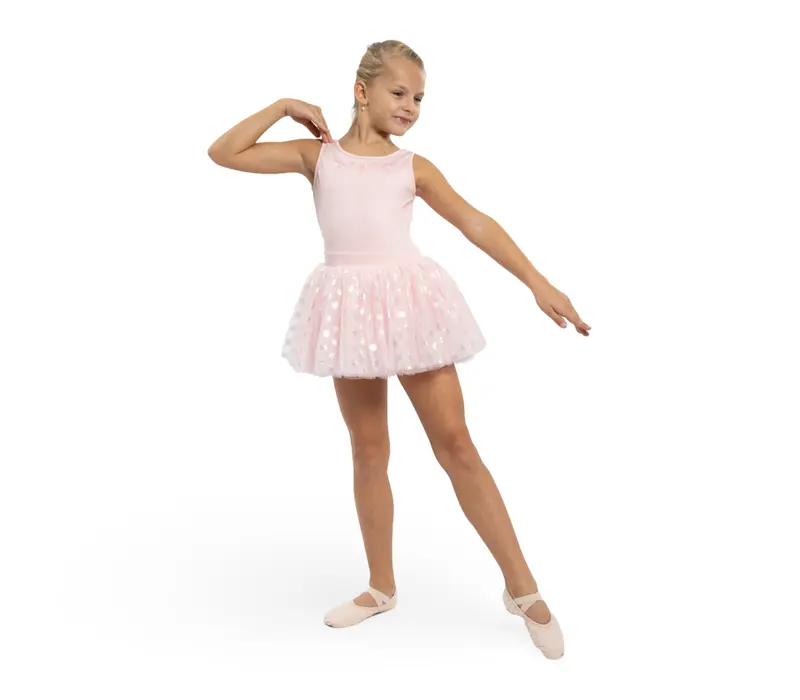 Mirella Glow tank, thick straps leotard with tutu skirt - Pink Bloch