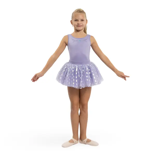 Mirella Glow tank, thick straps leotard with tutu skirt