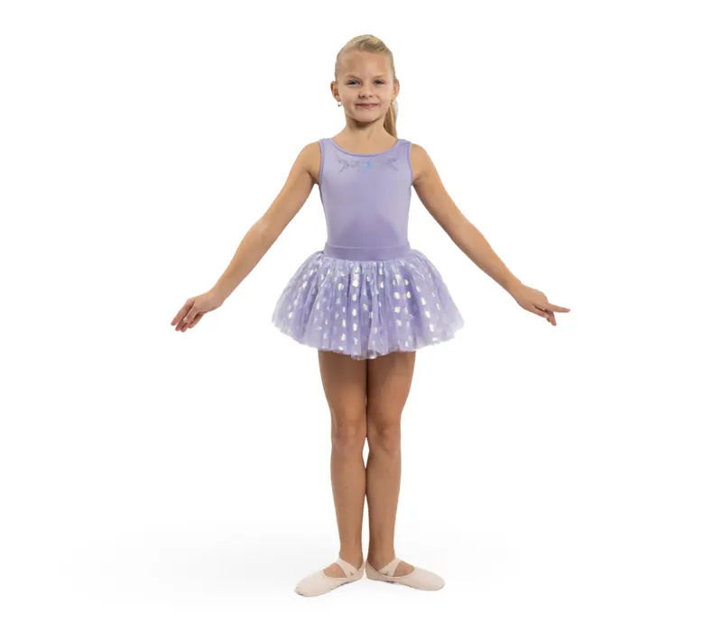 Mirella Glow tank, thick straps leotard with tutu skirt - Lilac Bloch