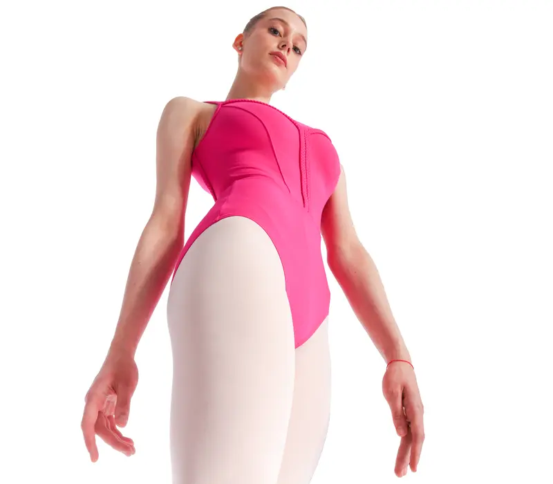 Bloch Ava, women's leotard with thick straps - Fuchsia