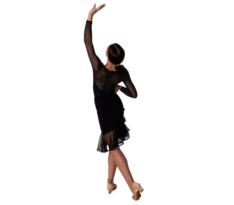 So Danca Elise ballroom, girl's leotard with three-quarter sleeve - Black