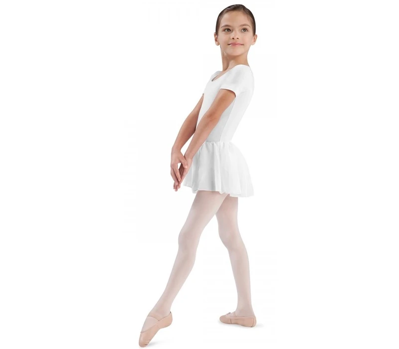 Bloch short sleeve leotard with skirt - White