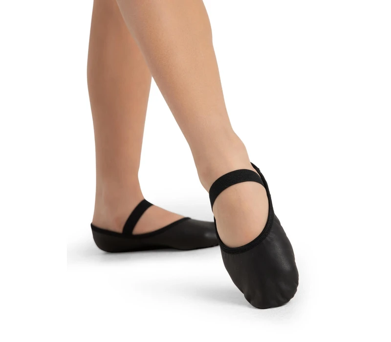 Capezio Luna, leather ballet slippers for beginners - Black